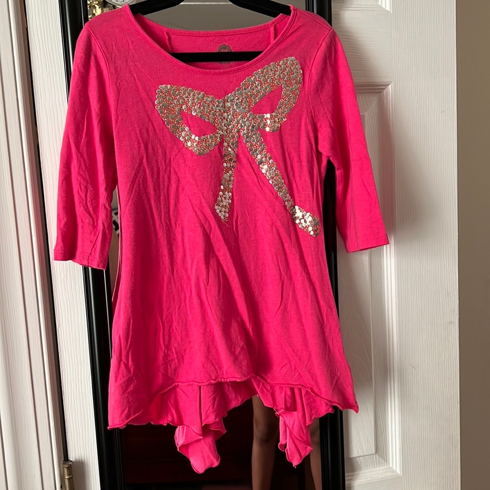 Total girl quarter sleeve pink shirt